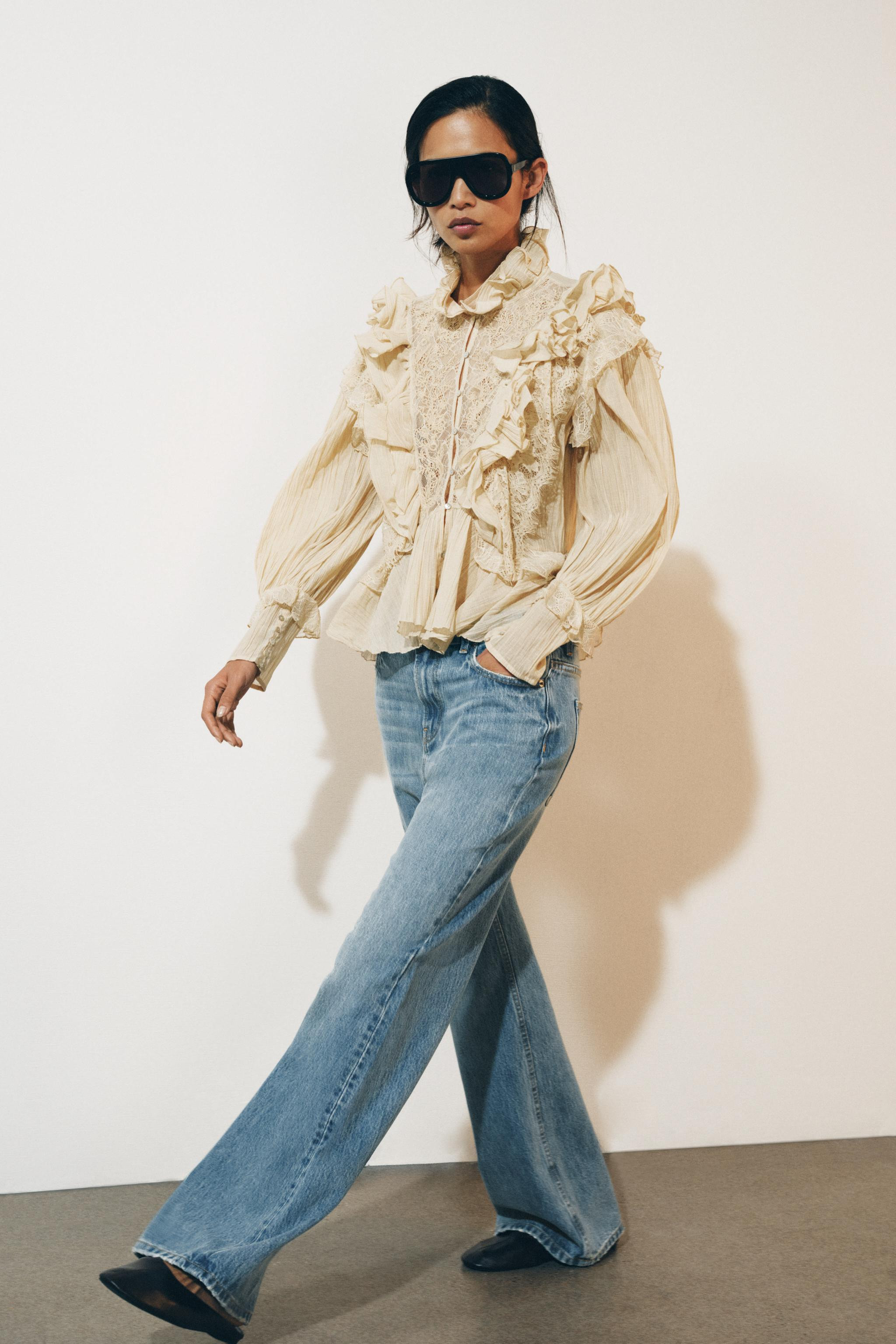 ZW COLLECTION ROMANTIC RUFFLED SHIRT | Zara US