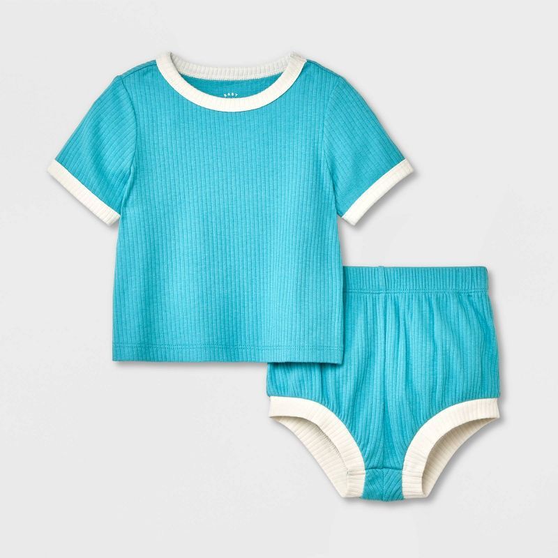 Babys' Solid Short Sleeve Top & Shorts Set - Cat & Jack | Target