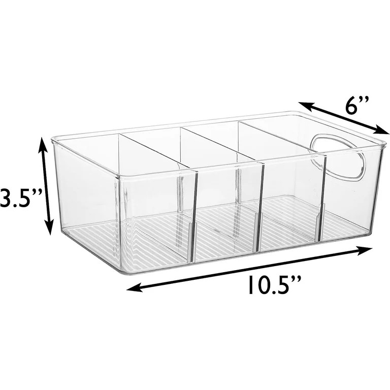 ClearSpace 2-Pack Plastic Pantry Organization and Storage Bins with Dividers - Walmart.com | Walmart (US)
