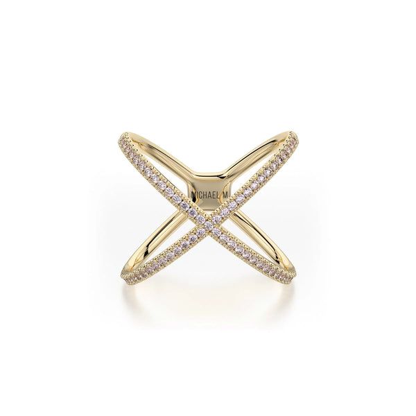 Open Criss Cross Diamond Ring | Michael M. Collection