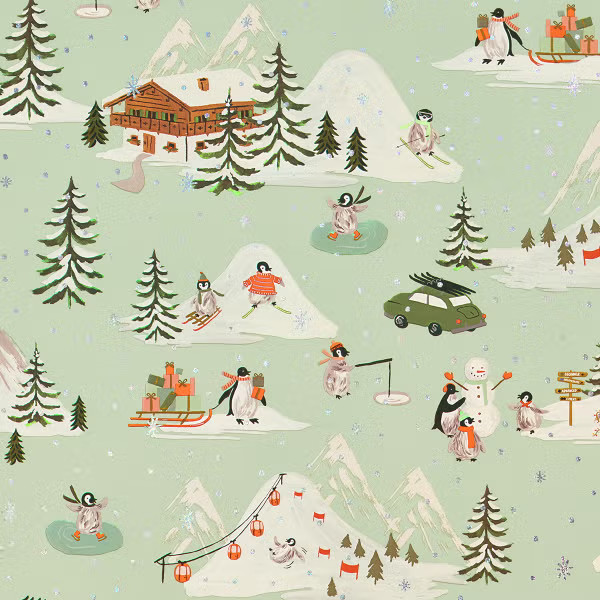 Rifle Paper Co. Penguin Village Wrapping Paper | The Container Store