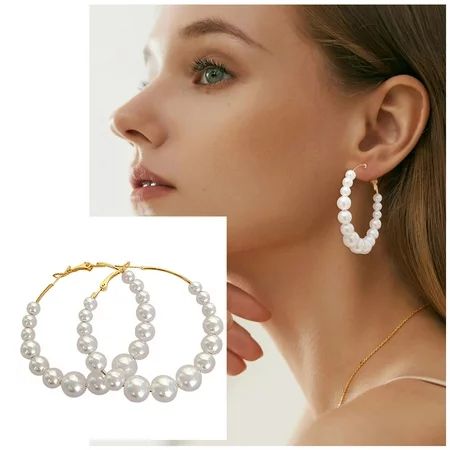 ZHIYU Pearl Hoop Earrings For Women Fashion Dangle Layer Earrings Drop Dangle Earrings Gifts For Wom | Walmart (US)