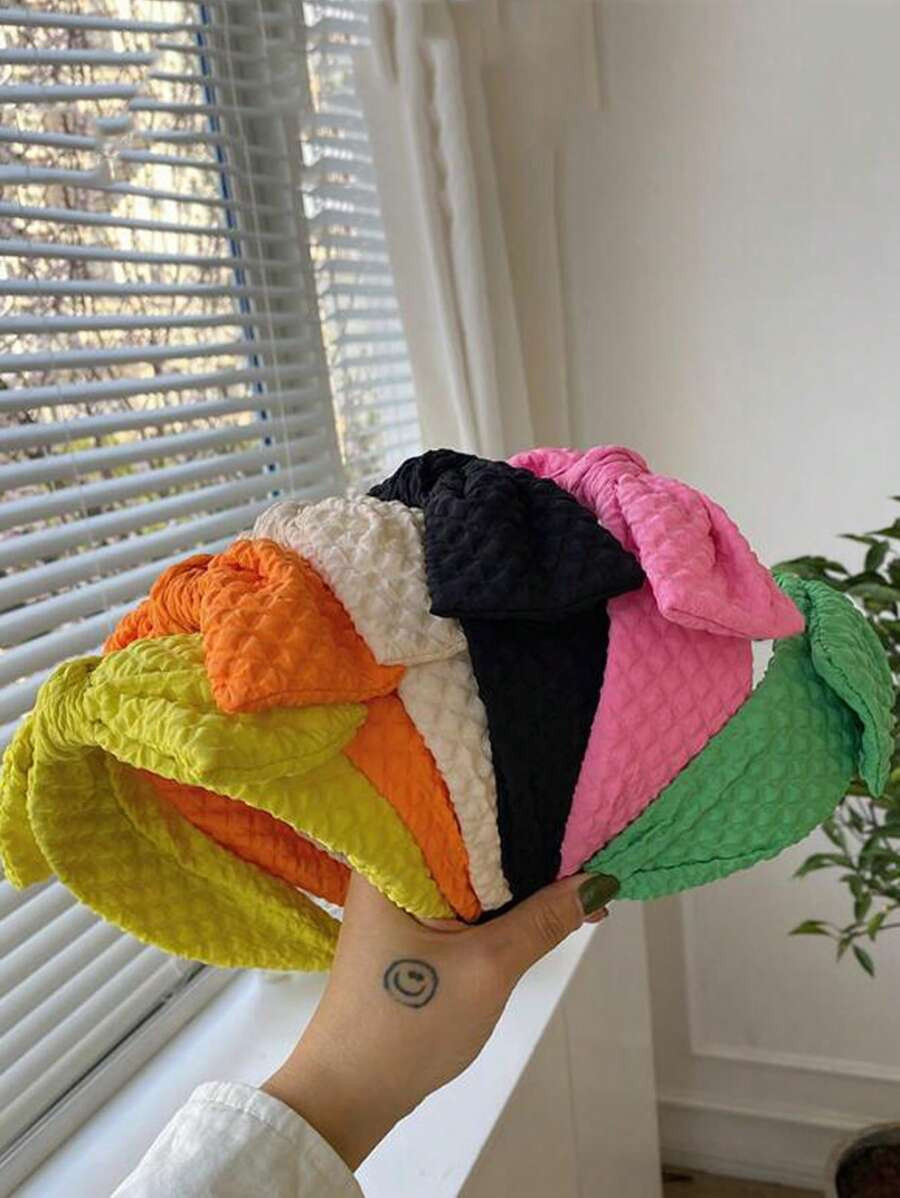 New Fashion Women's Hair Accessories Wide Side Headwear Big Bow Knot Hairband Adult Spring Turban... | SHEIN