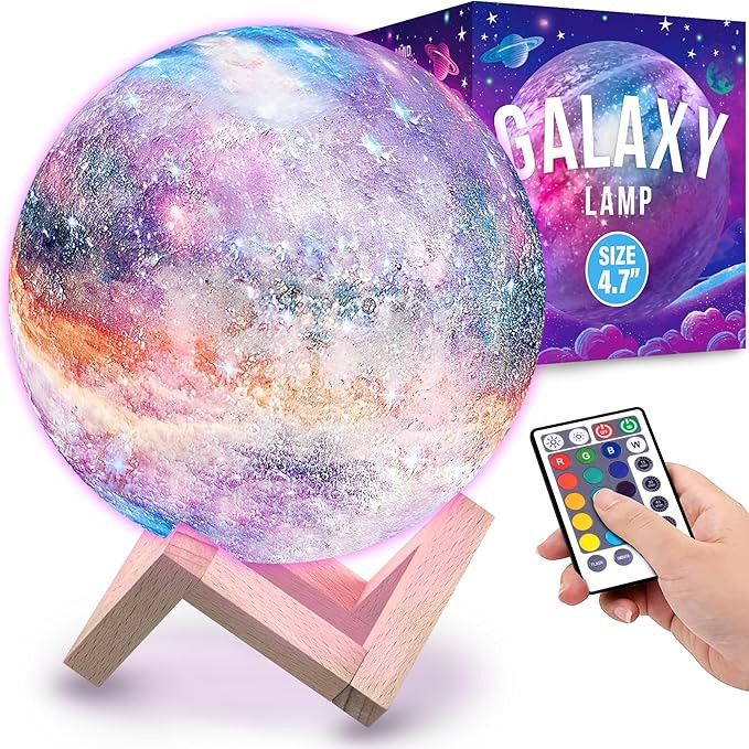 Mind-Glowing Galaxy Moon Lamp with 16 Colors, Touch/Remote, Wood Stand - Teen Girls Gift Trendy S... | Amazon (US)