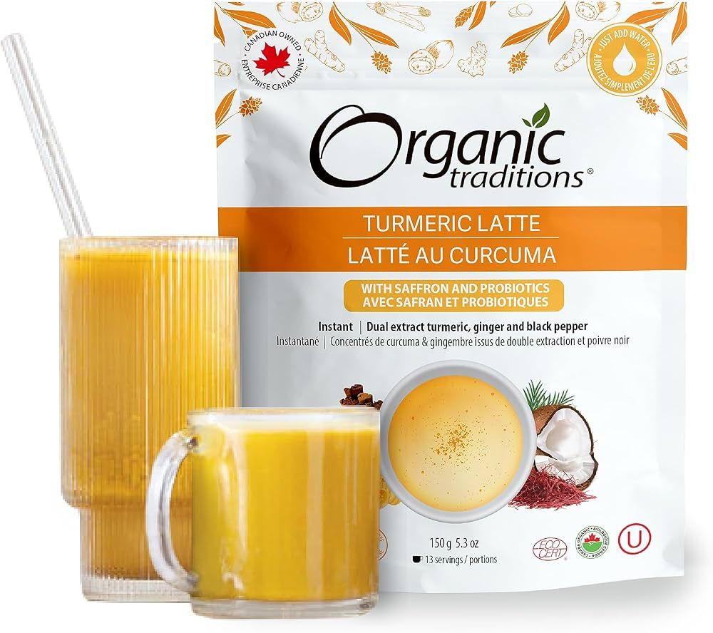 Organic Traditions Superfood Turmeric Latte | Instant Golden Milk (Mylk) Caffeine Free Latte Blen... | Amazon (CA)