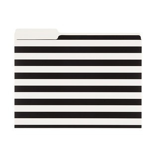 Black & White Stripe Letter-Size Interior File Folders Pkg/6 | The Container Store