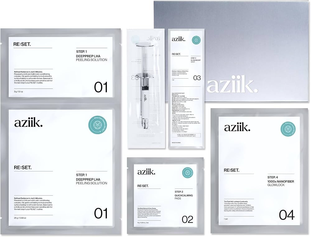 Amazon.com: aziik RE:SET Skin Reset Treatment | 4-Step Resurfacing Kit | Exfolites, Hydrates & Bo... | Amazon (US)