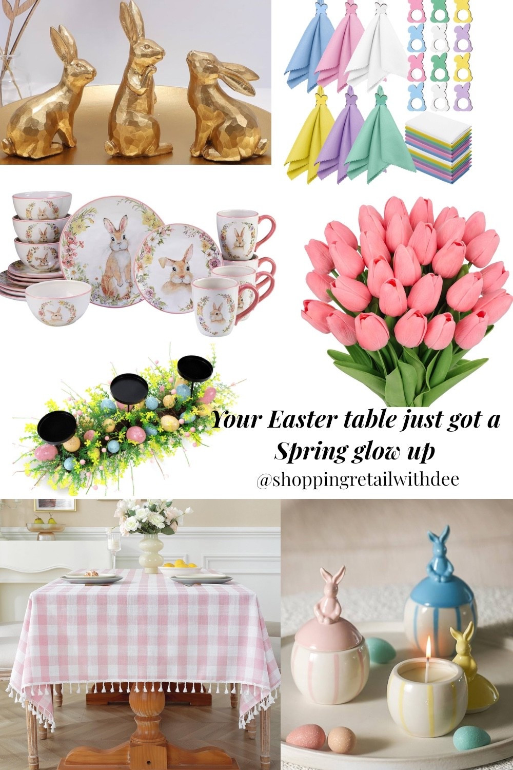 If you’re hosting Easter this year, a simple spring table setup can make everything feel extra special. Think soft pastel tablecloths, pretty plates, and a fresh centerpiece to bring it all together. Using pieces that look elevated and use again for the future. These Easter table finds are perfect for brunch, dinner, or a sweet spring gathering with family. Everything linked here makes hosting easy and beautiful. 🐰✨ #EasterTableDecor
#SpringTableSetting
#EasterHostingIdeas
#EasterBrunchTable
#SpringEntertaining
#EasterDecorIdeas #LTKEaster
#SpringHosting

#LTKSeasonal #LTKHome #LTKSpringSale