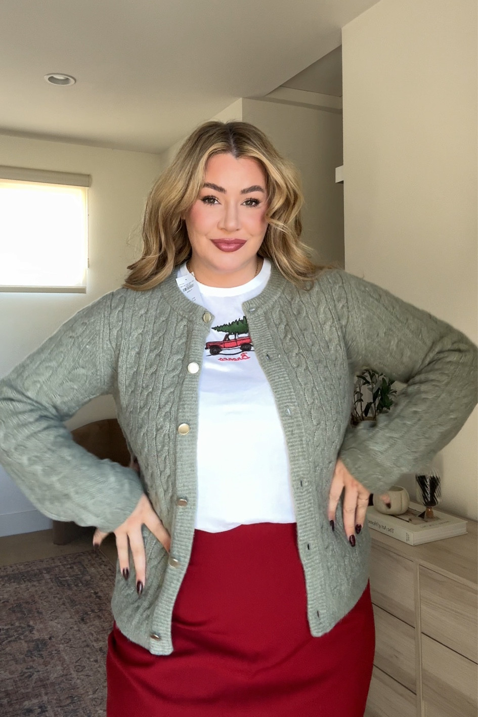 wearing xl! my fav outfit for this holiday season 🤎

#LTKMidsize #LTKStyleTip