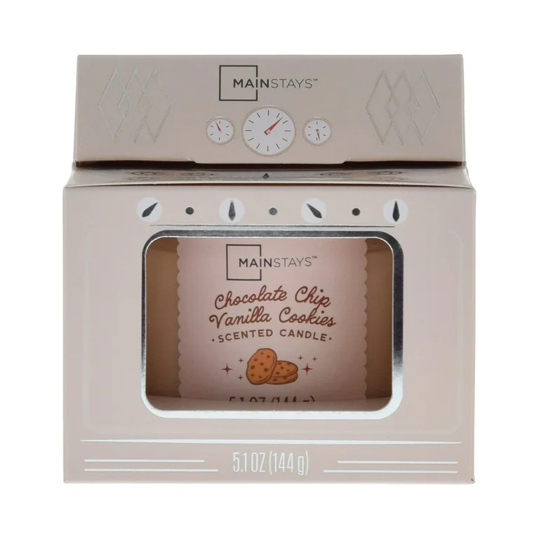 Mainstays 1-Wick Oven Scene Scented Jar Candle, Chocolate Chip Vanilla Cookies, 5.1oz. - Walmart.... | Walmart (US)