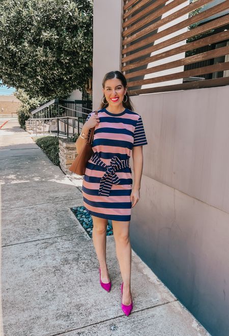 Work Wear Dress 🩷 Stripe dress for the office. Fits true to size. Summer Dress 

#LTKFindsUnder100 #LTKWorkwear #LTKSeasonal