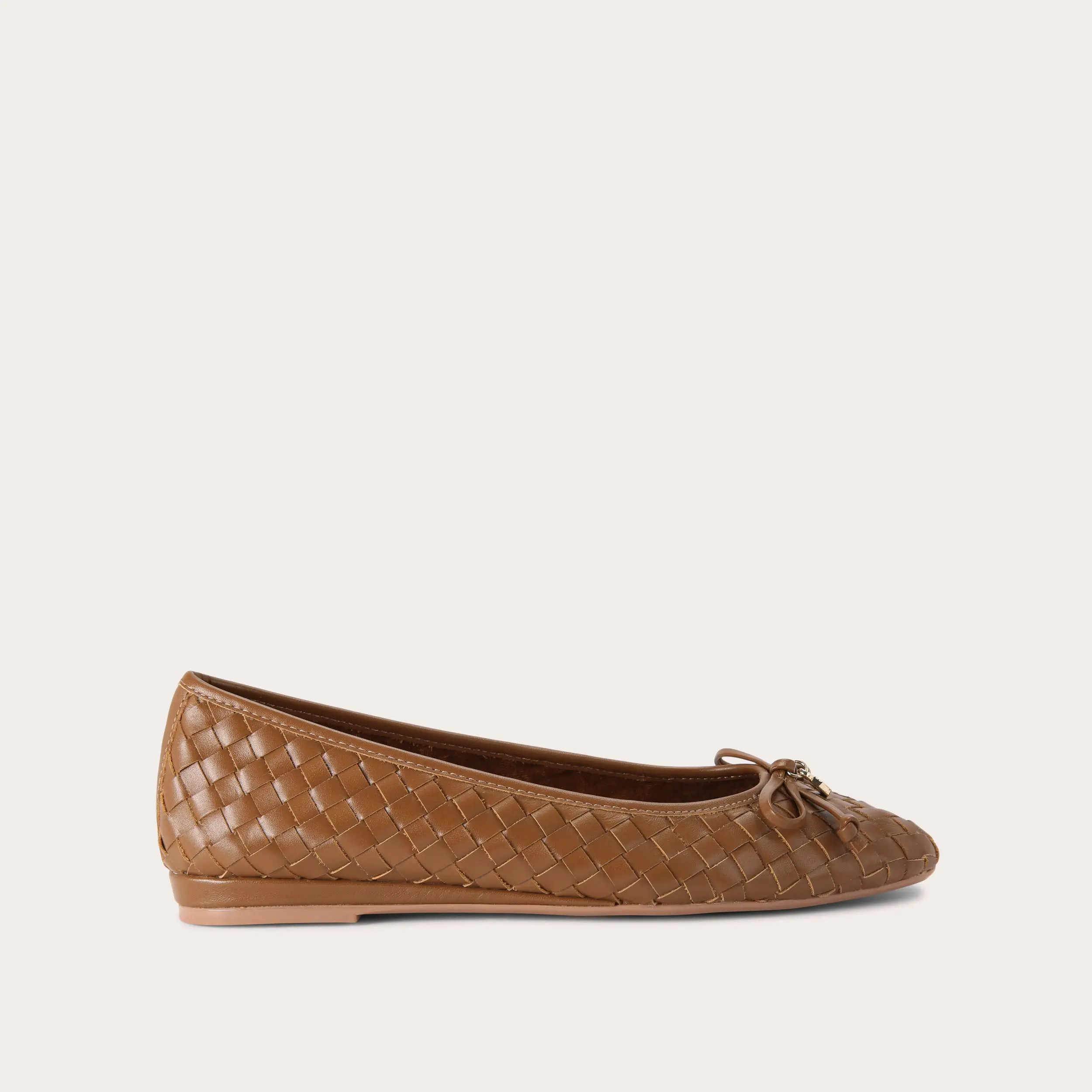 LUGGAGE Tan Woven Ballet Flats by CARVELA COMFORT | Carvela