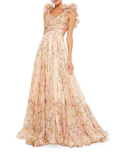 Floral Chiffon Gown | Saks Fifth Avenue
