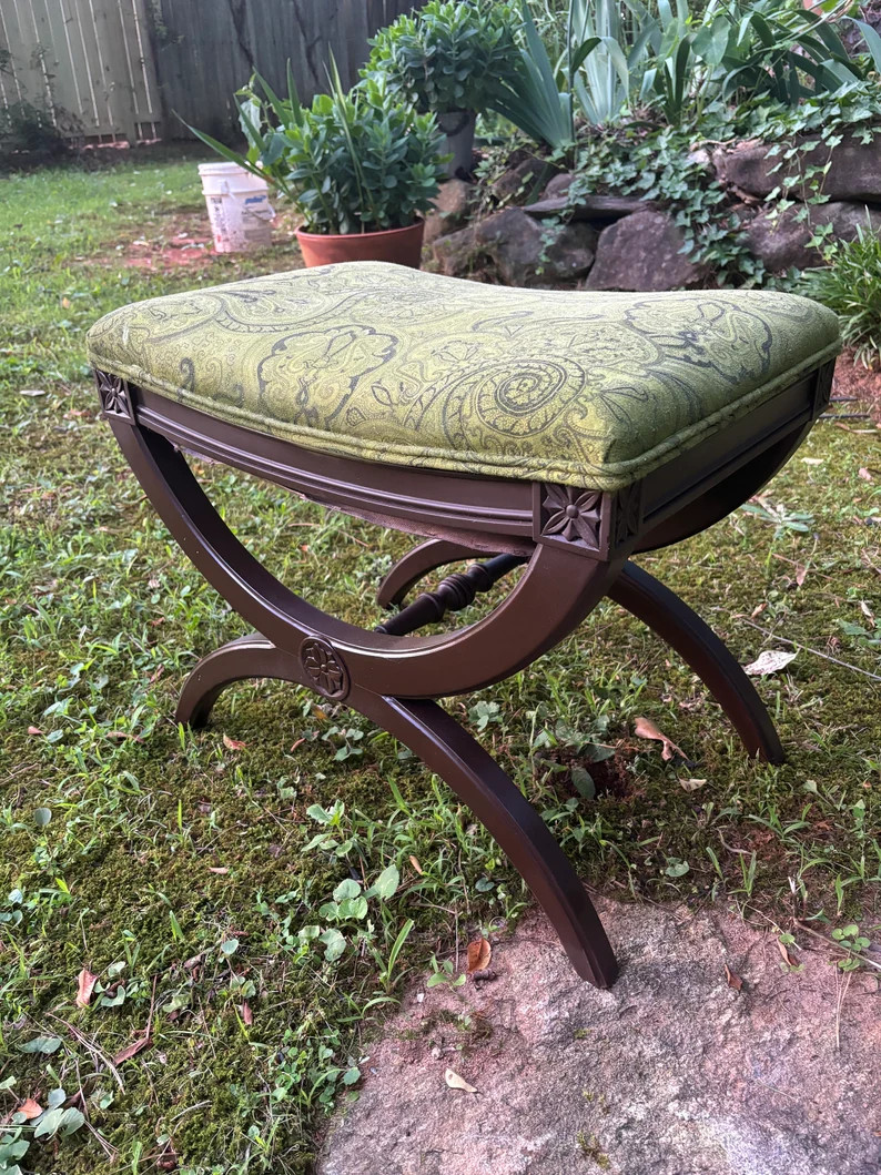 Saddle Vanity Stool , Antique Foot Stool , Antique Saddle Stool - Etsy | Etsy (US)