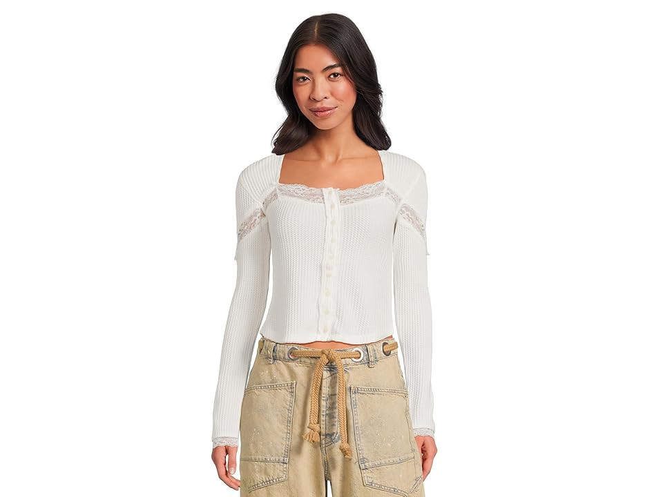 Free People Lets Party Cardi Women's Clothing Clean Ivory : XL (Women's 14), Cotton | Zappos