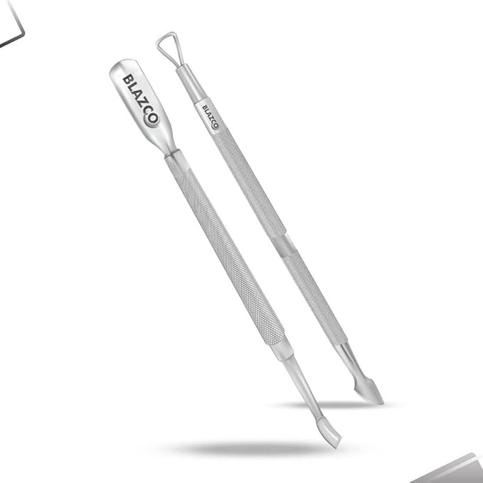 Blazco Cuticle Pusher and knife Professional Grade Stainless Steel Dual Sided Nail Cleaner, Durab... | Amazon (US)