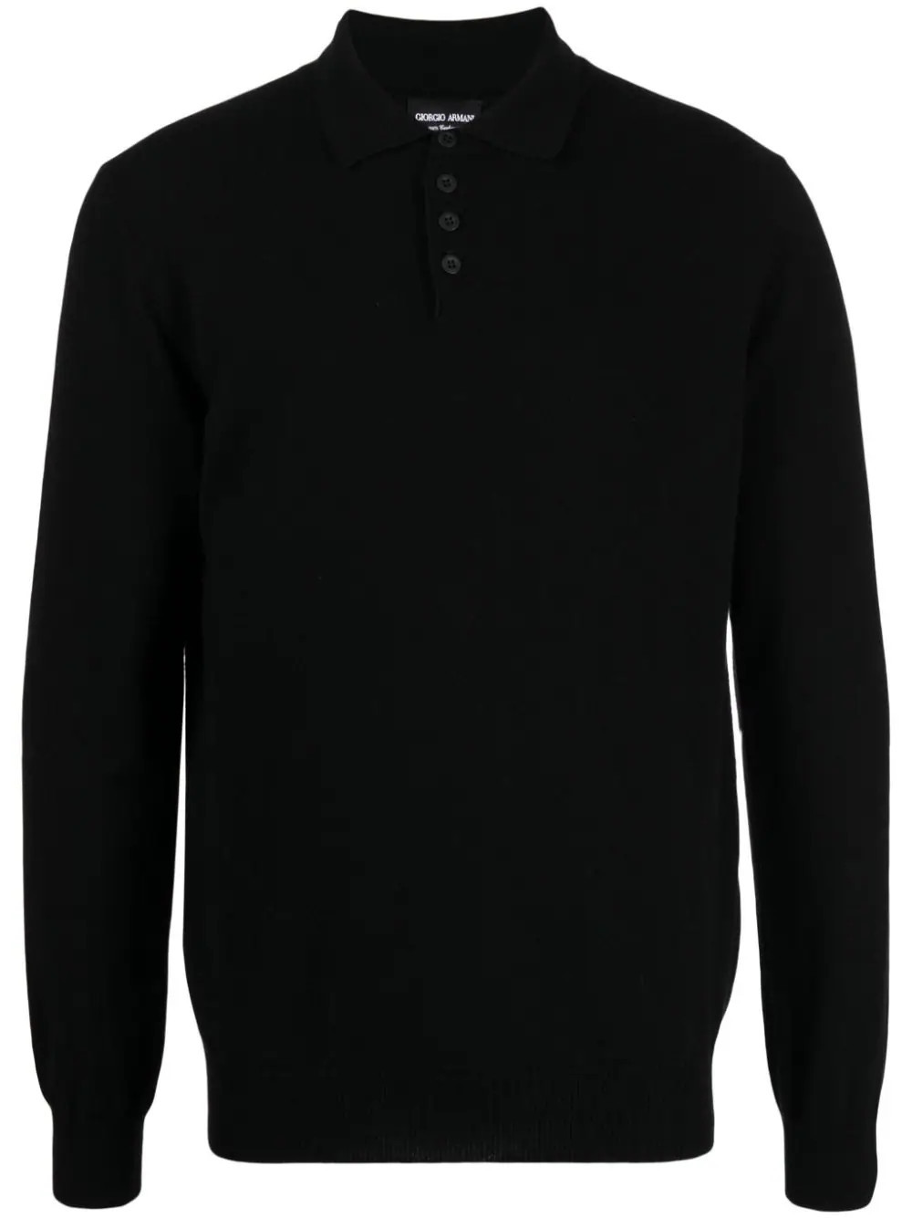 Giorgio Armani cashmere polo shirt - Black | Farfetch Global