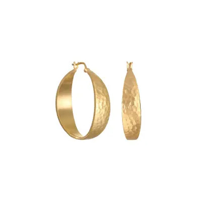 Satya Jewelry Shine Bright Hammered Hoop Earrings in Gold at Nordstrom | Nordstrom