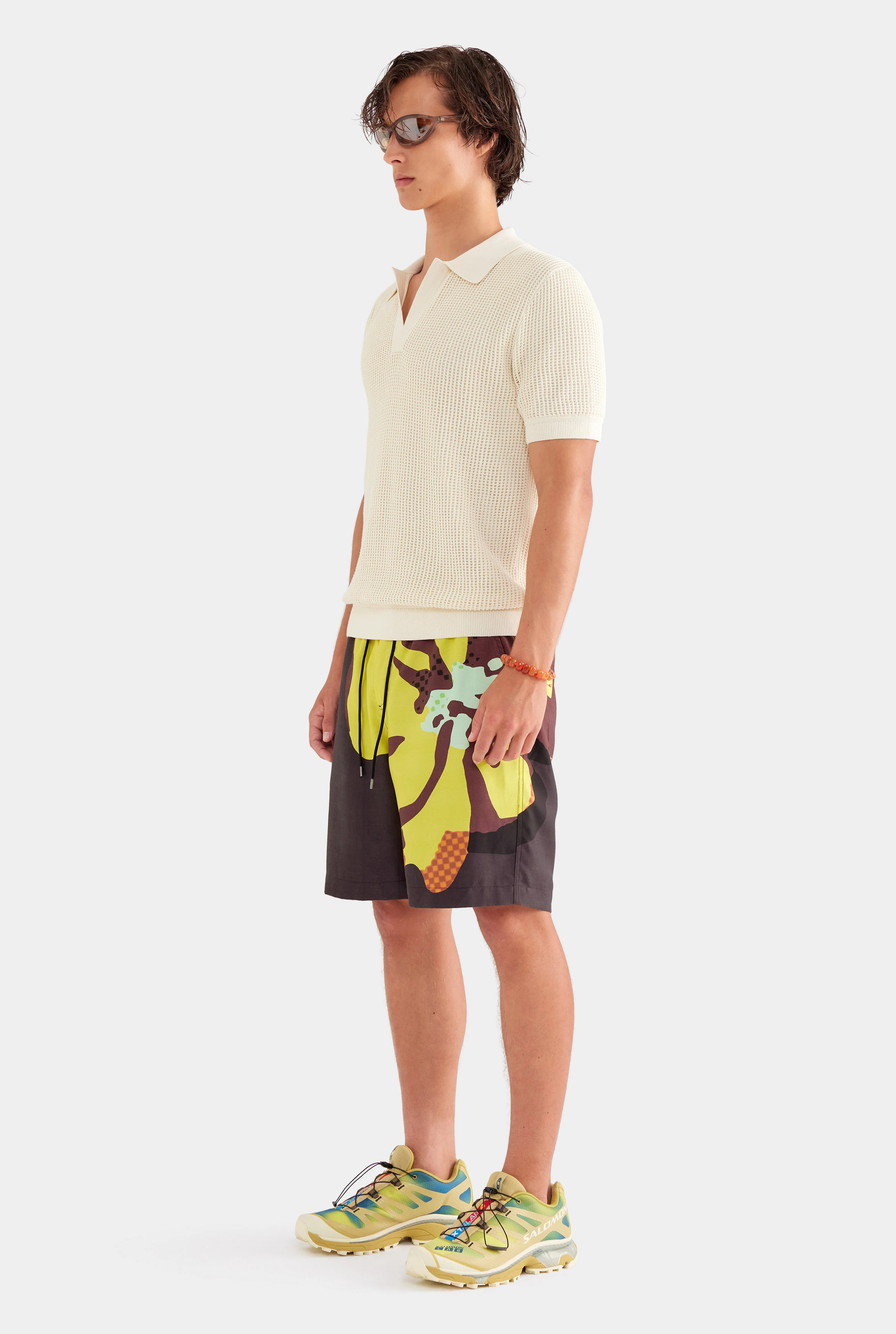 Mens Double Layer Knit Polo in Cream | Venroy | Venroy AU