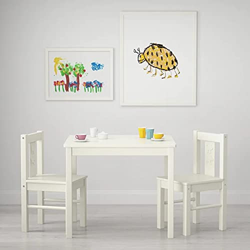 IKEA KRITTER Children's table, with 2 Chairs [white] | Amazon (UK)