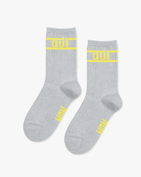 Oui/Non Metallic Crew Socks | Clare V.