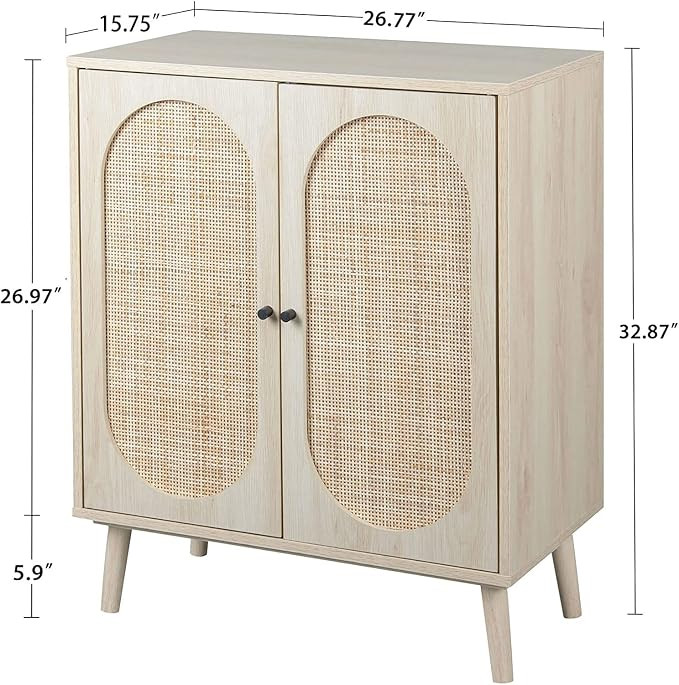 ORRD Sideboard Buffet Cabinet, High Kitchen Storage Cabinet with Rattan Doors and Adjustable Shel... | Amazon (US)