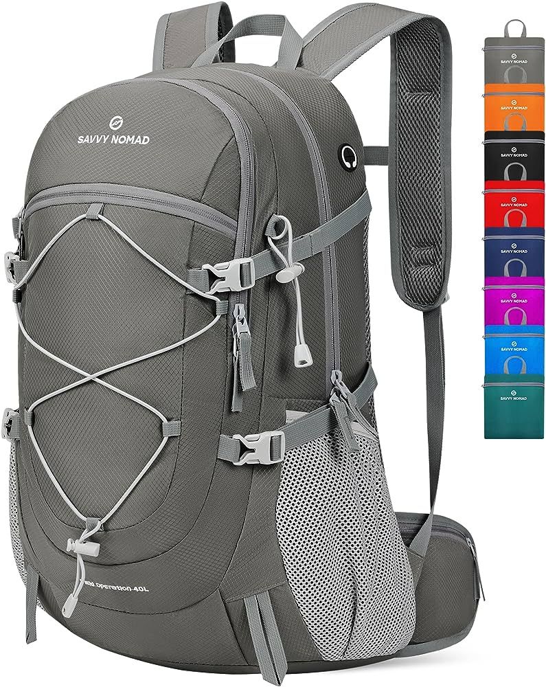 SAVVY NOMAD 40L Hiking Travel Packable Lightweight Camping Backpack Daypack with Removable Belt B... | Amazon (US)