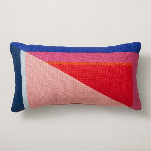 Split Colorblock Indoor/Outdoor Pillow | West Elm (US)