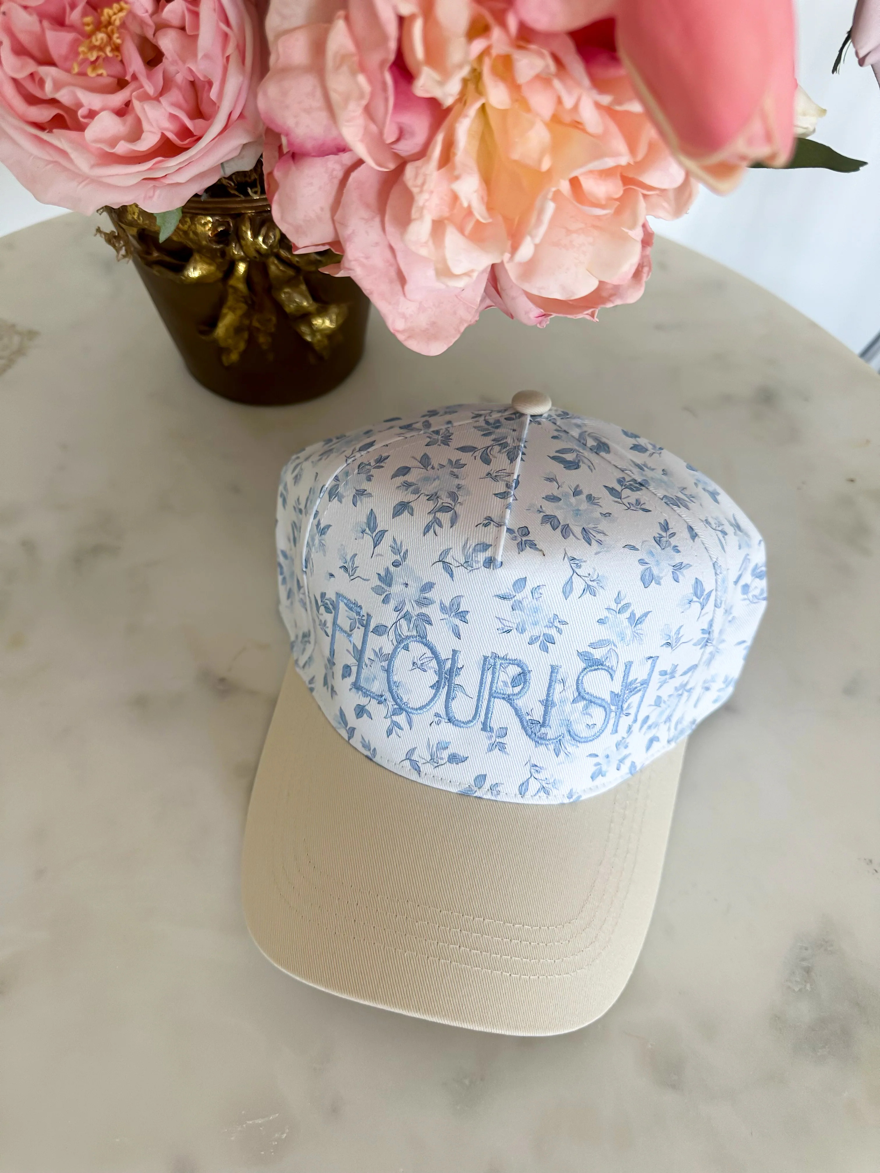 Blue Floral Flourish Hat | Flourish in Frills