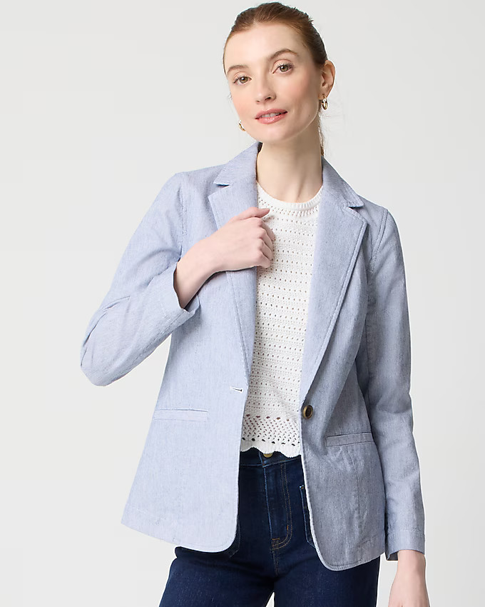 Cotton-blend stretch relaxed blazer | J.Crew Factory