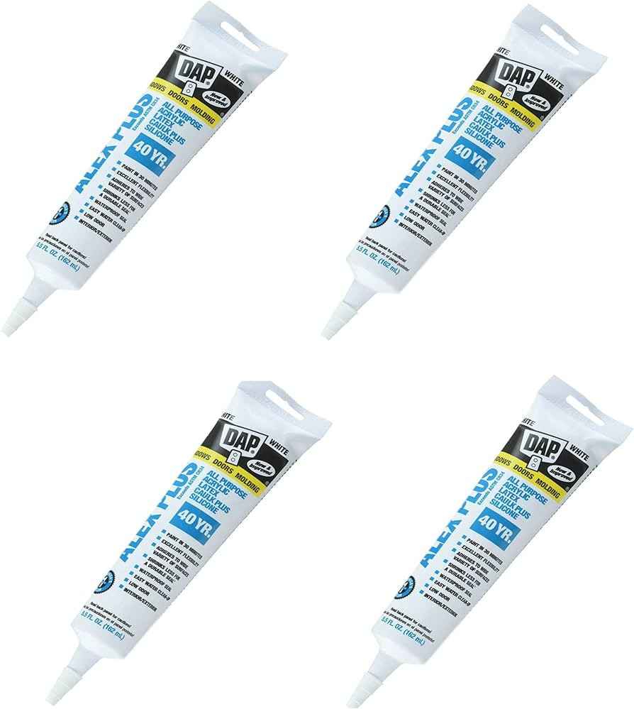 Dap 18128 Alex Plus Acrylic Latex Caulk Plus Silicone 5.5-Ounce - 4 Pack | Amazon (US)