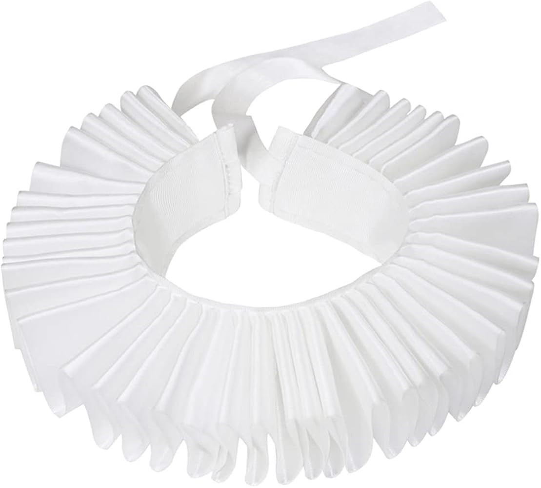Elizabethan Collar,Renaissance Ruffle Clown Collar Victorian Colonial Dickens Neck Lace Neck Coll... | Amazon (US)