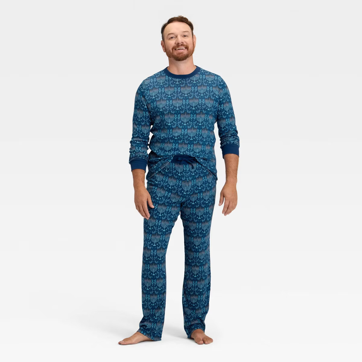 Men's Hanukkah Ribbed Long Sleeve Shirt and Pants Holiday Matching Family Pajama Set - Wondershop... | Target