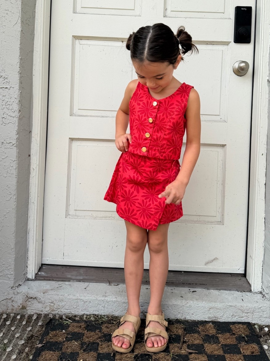 Little girl red set
Skirt
Kids fashion 
Feels like Moana 
Kids tan toe strap sandals

#LTKKids #LTKmomlife #LTKdayinmylife