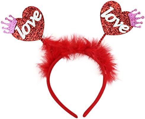 Kistreao Valentine Headband Love Hair Band Sparkle Heart Hair Accessories for Girls Women Valenti... | Amazon (US)
