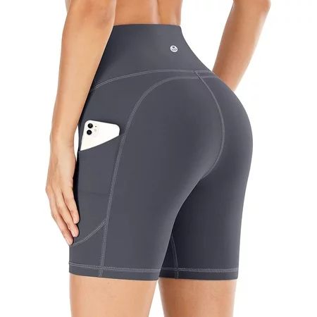 Wolmetr Workout Shorts for Women with Pockets High Waisted Biker Shorts for Women Yoga Shorts Runnin | Walmart (US)