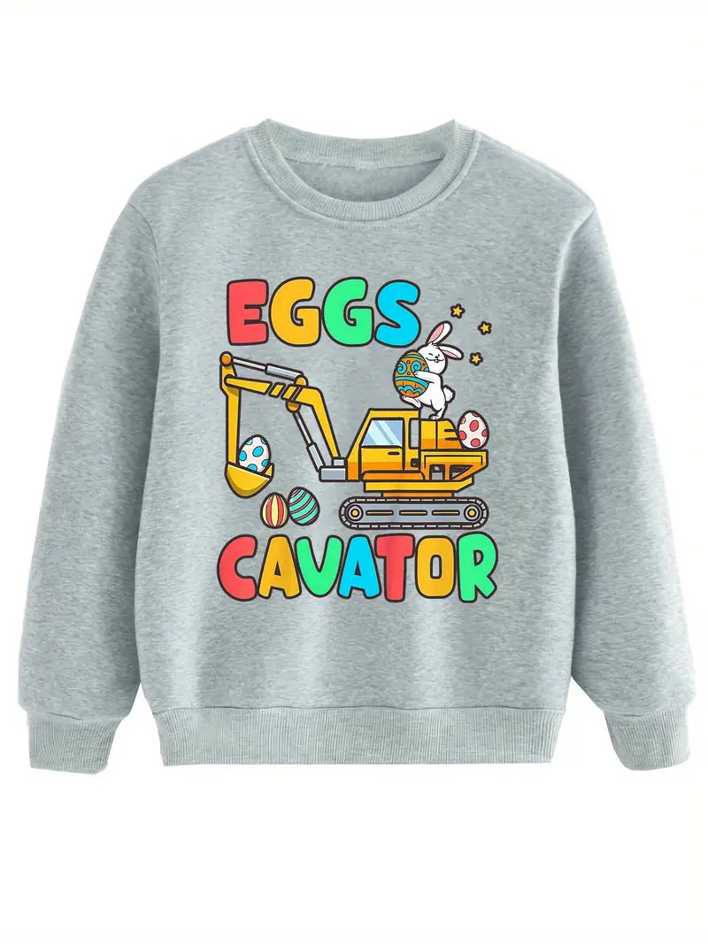 Easter Day Style Boys Cartoon Bunny Digger Letter Print - Temu | Temu Affiliate Program
