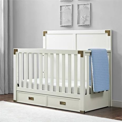 Baby Knightly Wyatt 4 in 1 Convertible Crib in Classic White | Walmart (US)