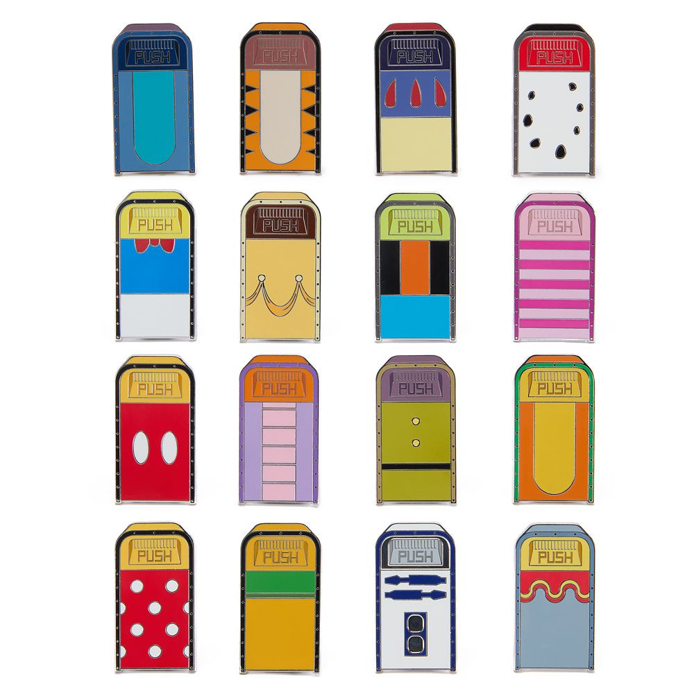 Disney Character Trash Bins Mystery Pin Pouch \u2013 5-Pc. | Disney Store