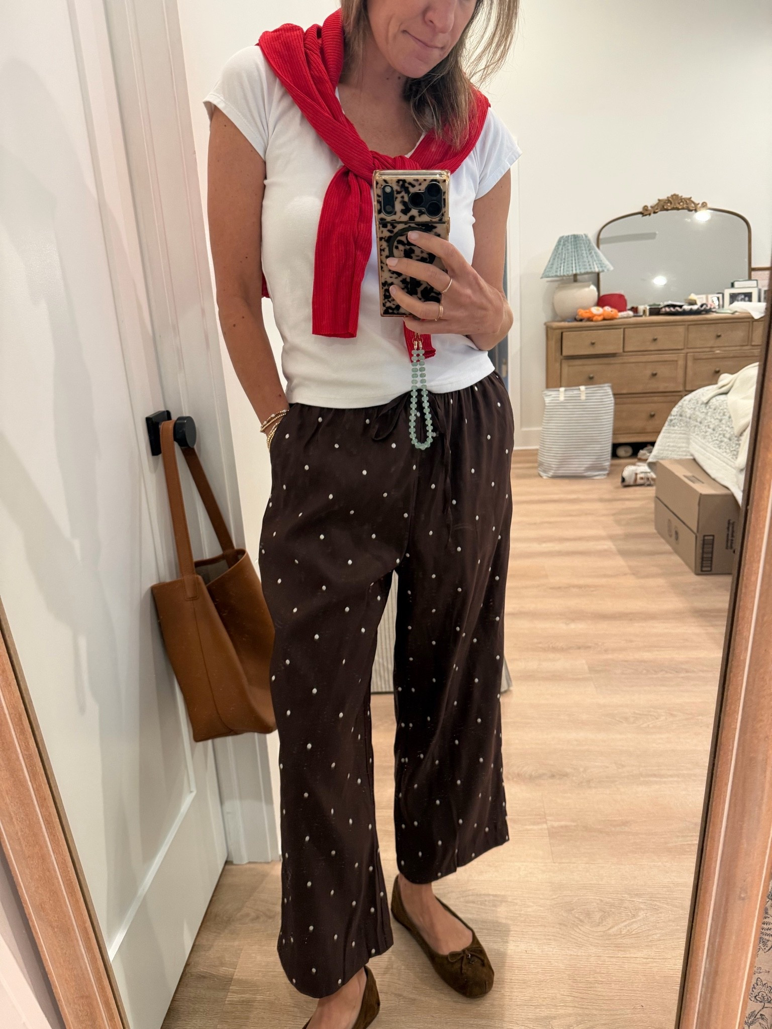 Brown taffeta drawstring pants !