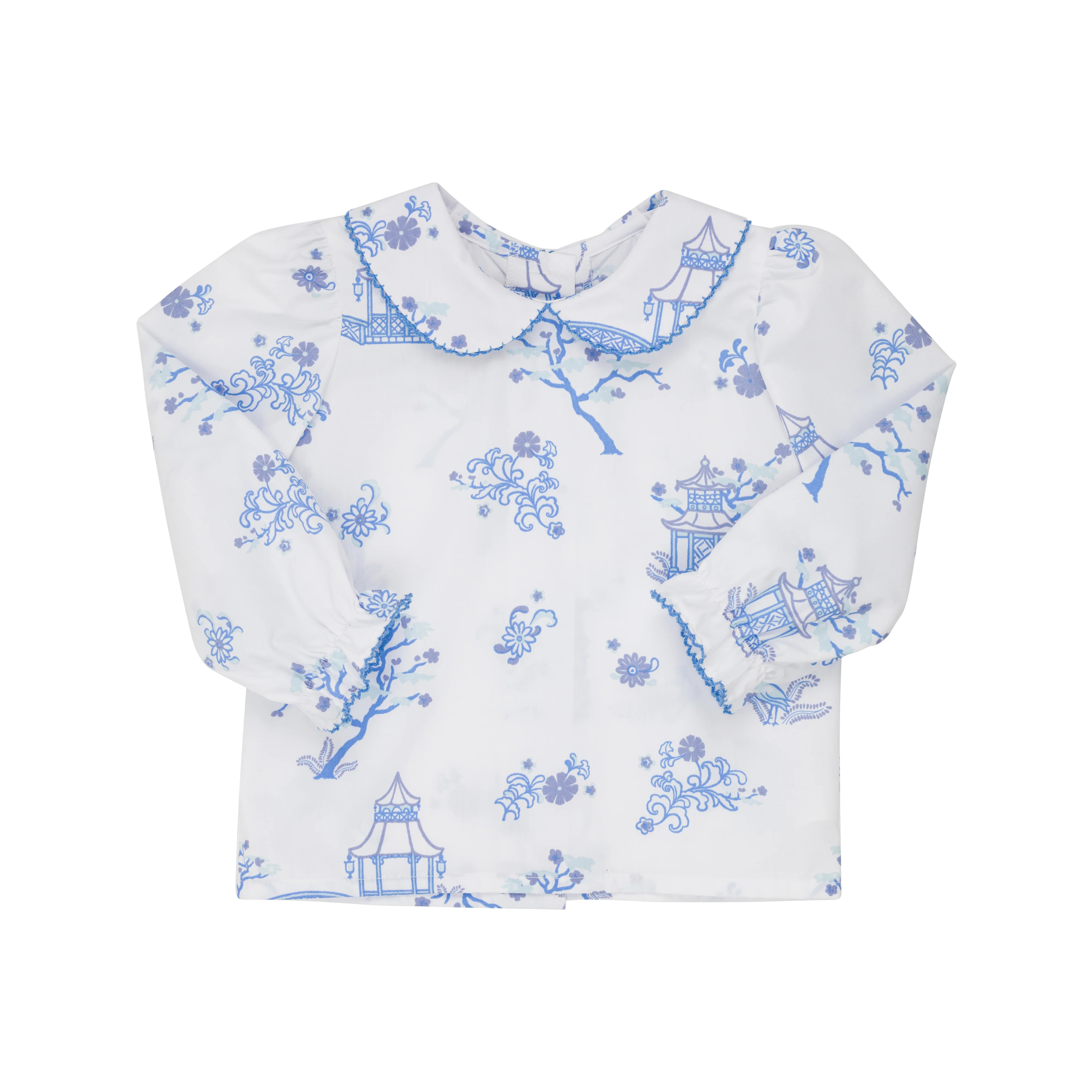 Maude's Peter Pan Collar Shirt & Onesie (Long Sleeve Woven) - Sir Proper's Pagoda with Park City ... | The Beaufort Bonnet Company