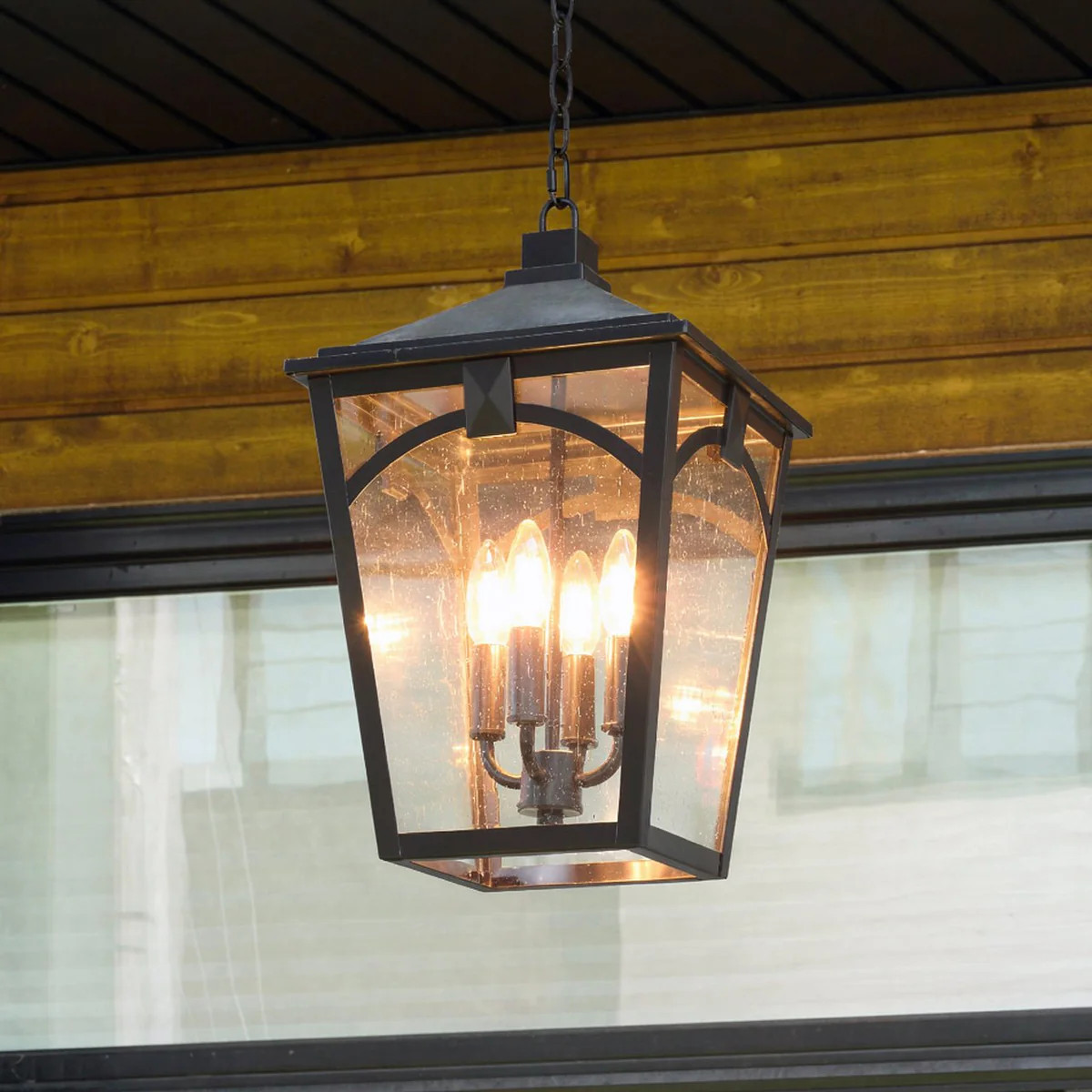 UQL10283 Traditional Outdoor Pendant, 17.75''H x 10.75''W x 10.75''Dep, Western Bronze Finish, Gr... | Urban Ambiance, Inc.