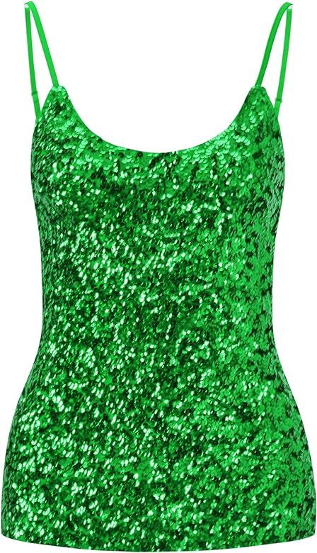 Howriis Women's Sequins Summer Short Camisole Tank Tops | Amazon (US)