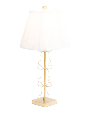 27in Metal Bow Pleated Shade Table Lamp | TJ Maxx