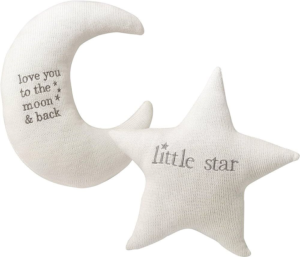 Lillian Rose White Star and Gray Moon Nursery Pillow Set | Amazon (US)