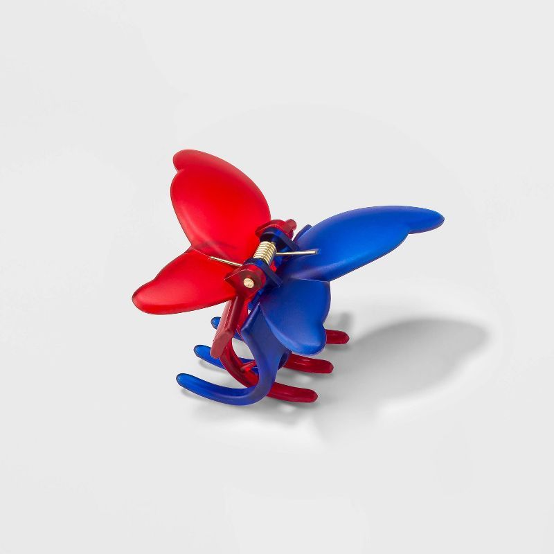 Americana Two-Tone Large Butterfly Claw Hair Clip - Red/Blue | Target