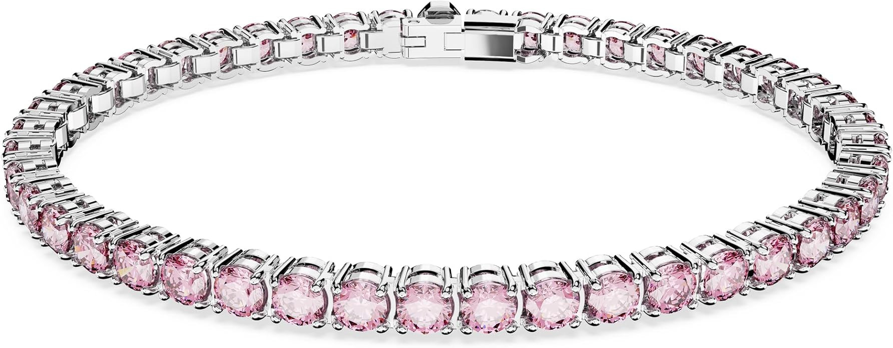 Swarovski Matrix Tennis Bracelet, Round Cut Crystals, Pink, Blue, Black, Clear, Rhodium, Gold-Ton... | Amazon (US)