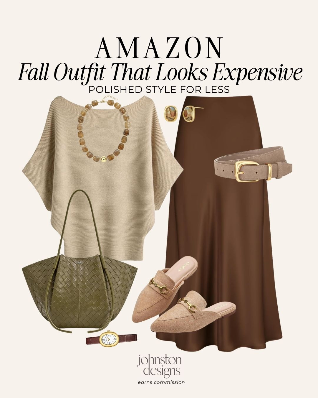 Chocolate brown and olive green are the ultimate fall pairing. 🍂 This flowing midi skirt, oversized knit top and woven tote create a sophisticated Amazon outfit that gives designer style without the designer price.

Amazon fall outfit, date night, workwear, chocolate brown midi skirt, olive green handbag, oversized knit top, women’s mule shoes, polished fall fashion, luxury look for less, neutral autumn outfit

#amazonfinds #amazonfashion #falloutfit #chocolatebrown #olivegreen #midiskirt #polishedstyle #affordablefashion #fallfashion
 

 #LTKootd #LTKSeasonal #LTKWorkwear