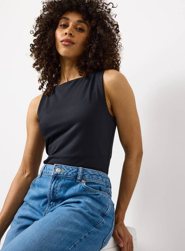 Black Boat Neck Tank Top 24 | Tu Clothing