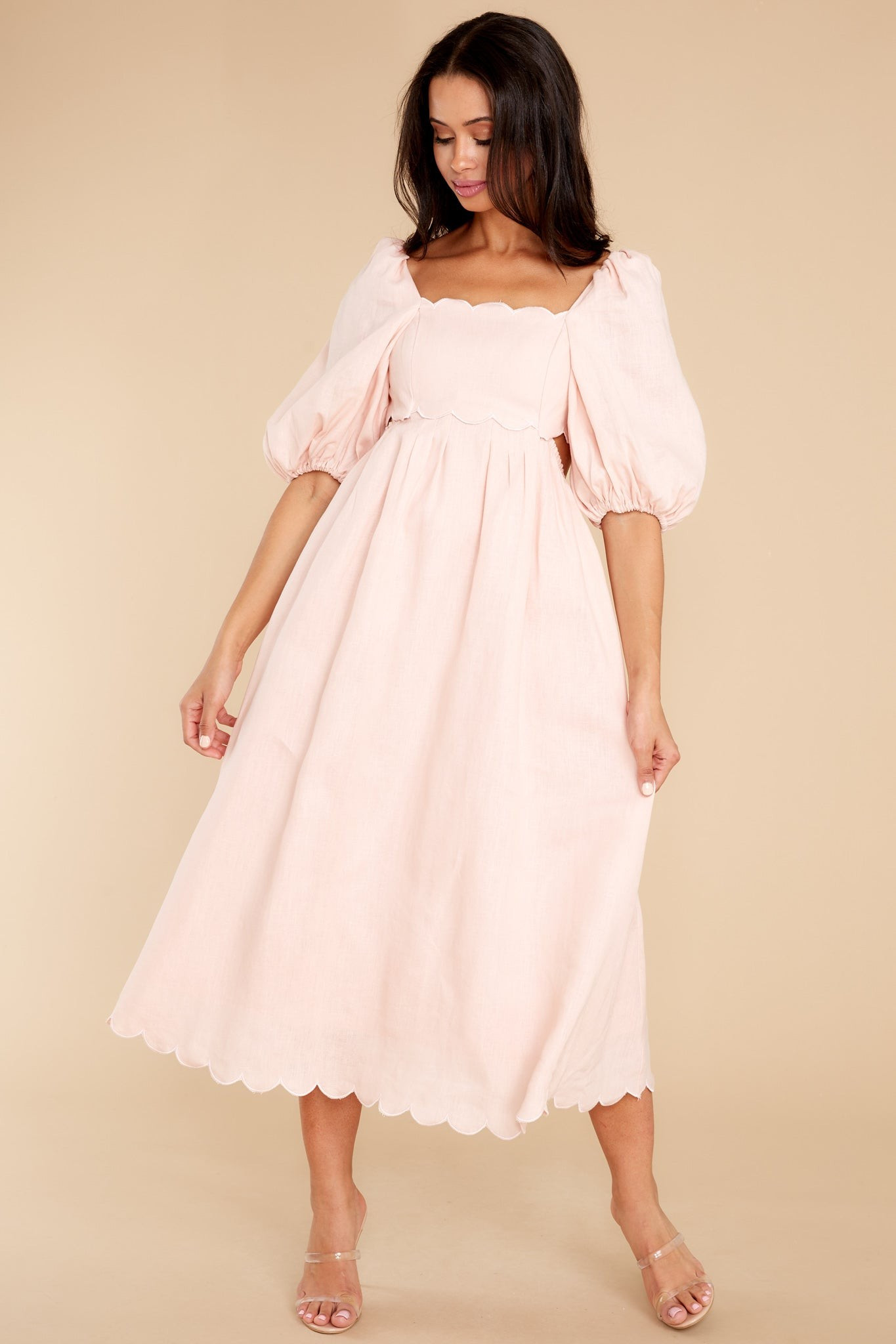 Endless Romance Blush Midi Dress | Red Dress 